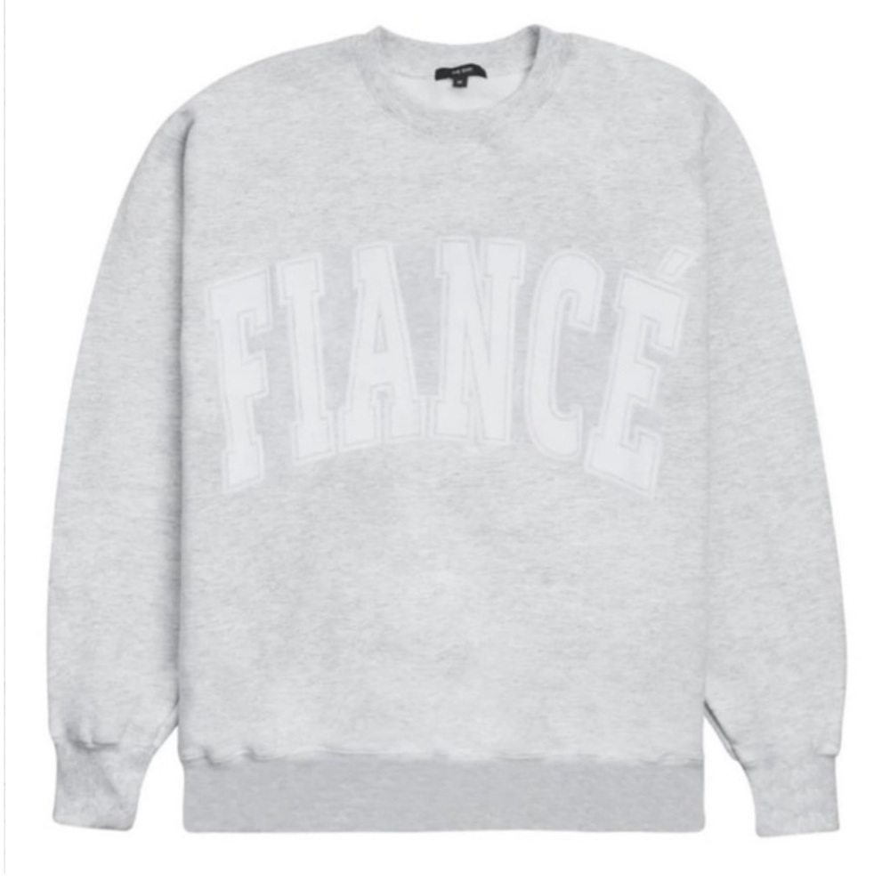 THE BAR FIANCÉ sweatshirt limited edition light heathered grey and white